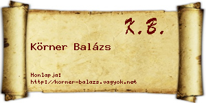 Körner Balázs névjegykártya